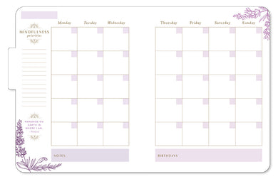 Mindfulness 12-Month Undated Planner inside page 1