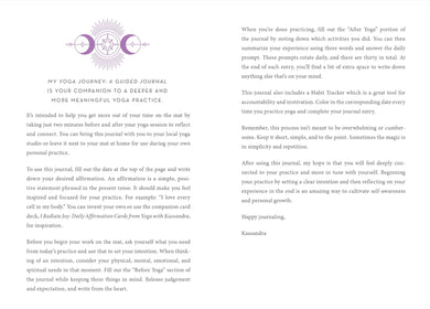 My Yoga Journey inside page 1