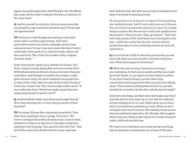Joker: The Official Script Book inside page 2