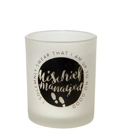 Harry Potter: "Mischief Managed" Glass Votive Candle inside page 1