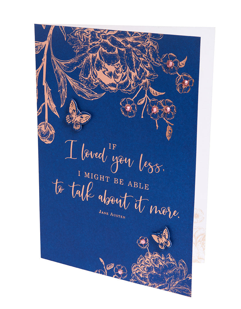 Jane Austen If I Loved You Less Embellished Card inside page 2