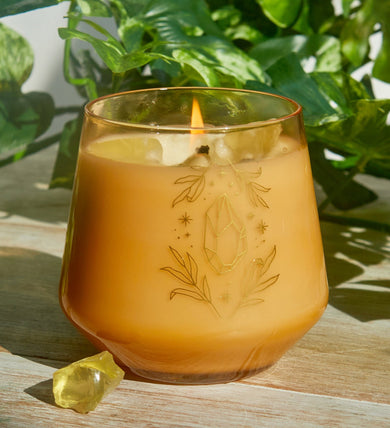 Citrine Crystal Healing Scented Glass Candle inside page 5