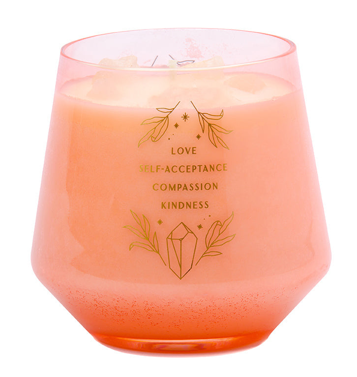 Rose Quartz Crystal Healing Scented Glass Candle inside page 1
