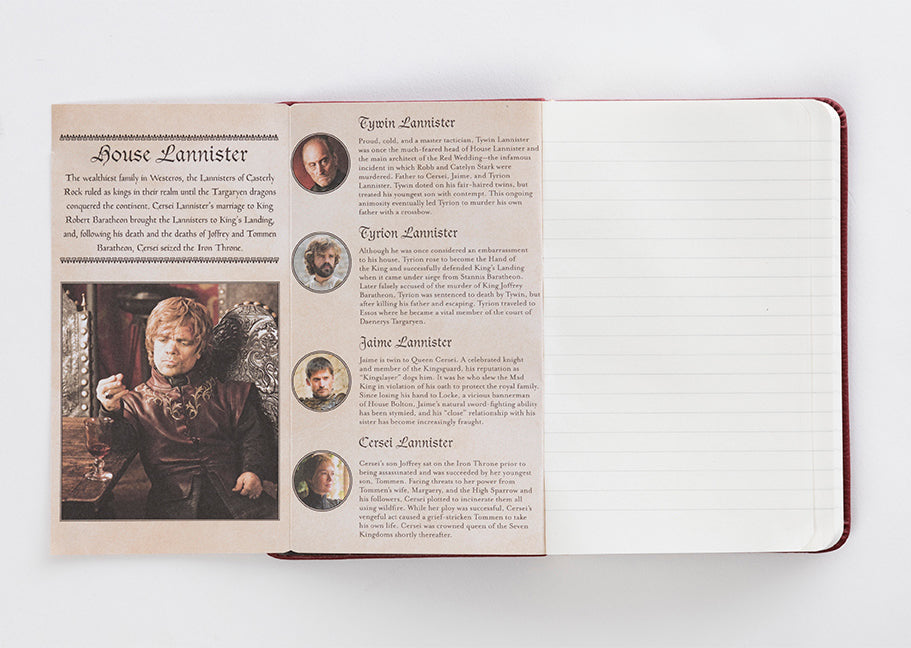 Game of Thrones: House Lannister Ruled Pocket Journal inside page 3