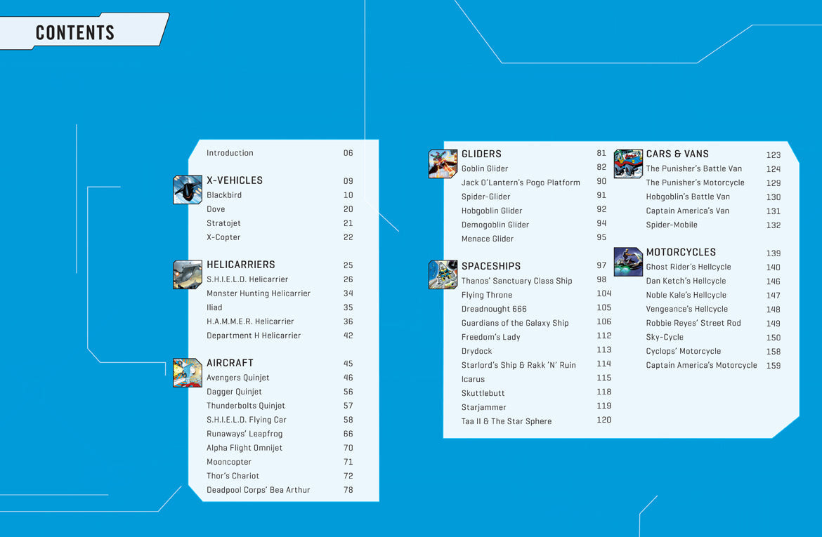 Marvel Vehicles inside page 1