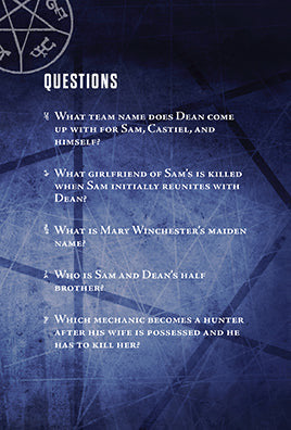 Supernatural Pop Quiz Trivia Deck inside page 1