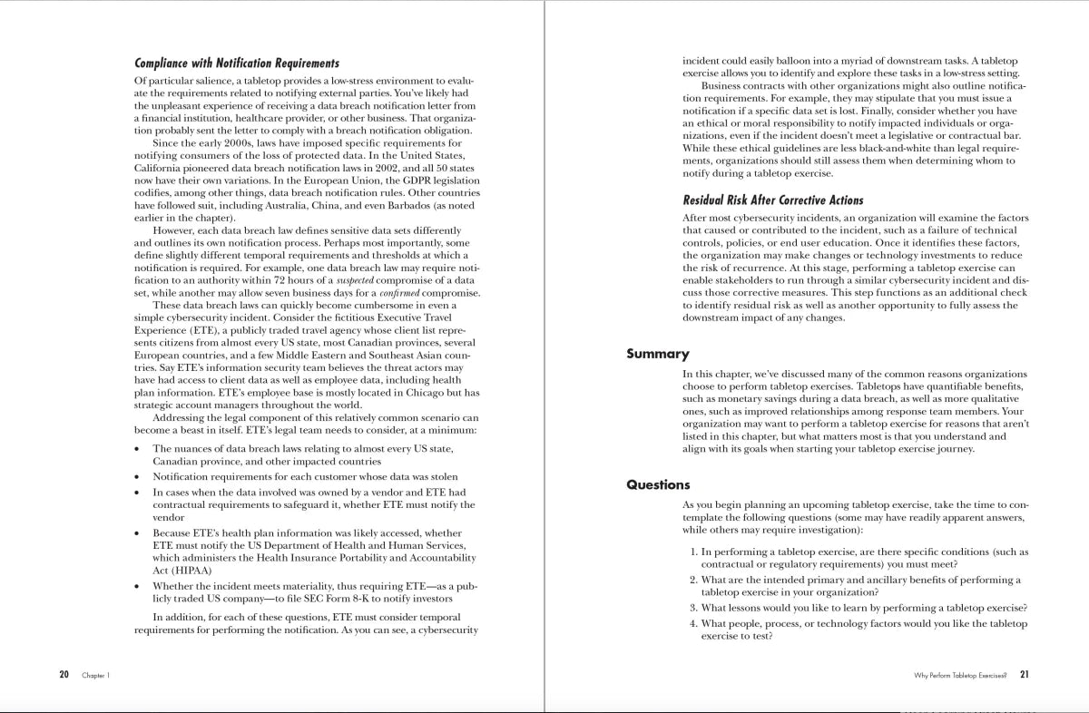 Cybersecurity Tabletop Exercises US - Paperback / softback