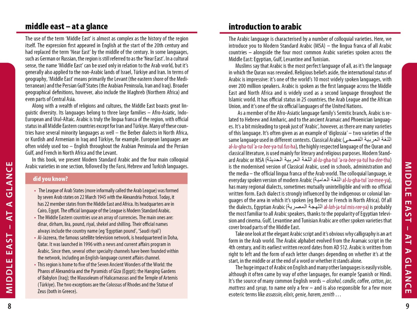 Lonely Planet Middle East Phrasebook & Dictionary inside page 3