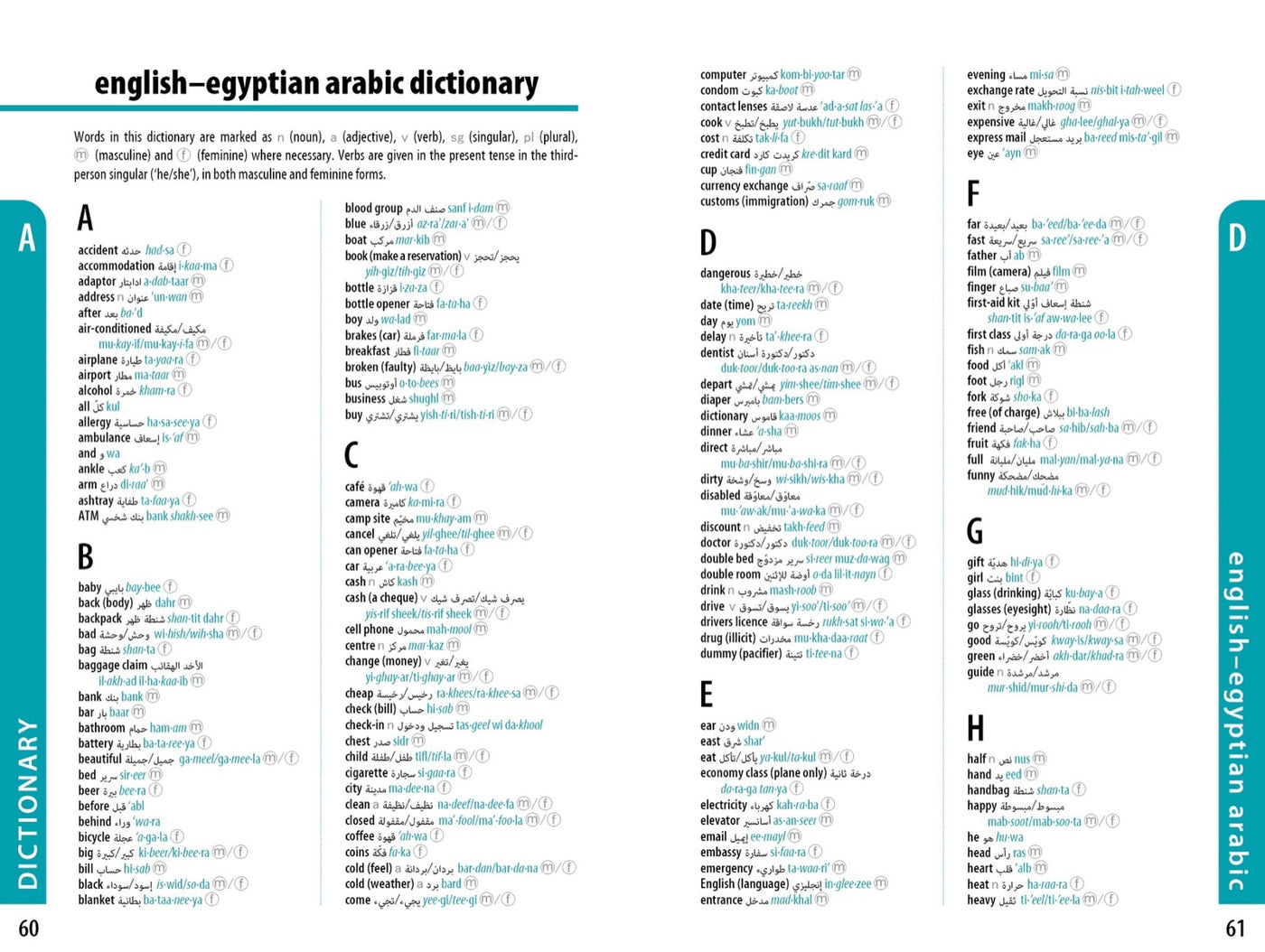 Lonely Planet Middle East Phrasebook & Dictionary inside page 6