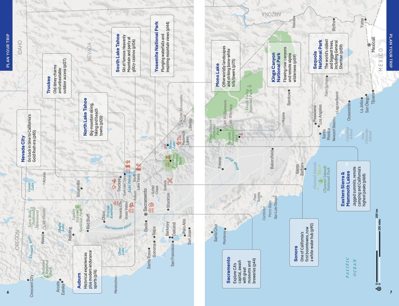 Lonely Planet Lake Tahoe, Yosemite and Central California inside page 2
