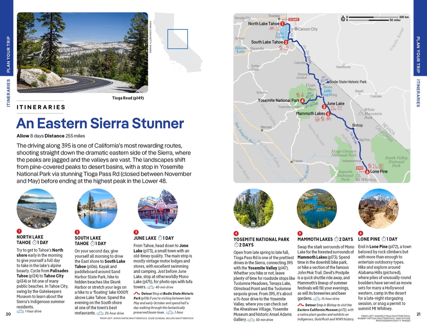 Lonely Planet Lake Tahoe, Yosemite and Central California inside page 4