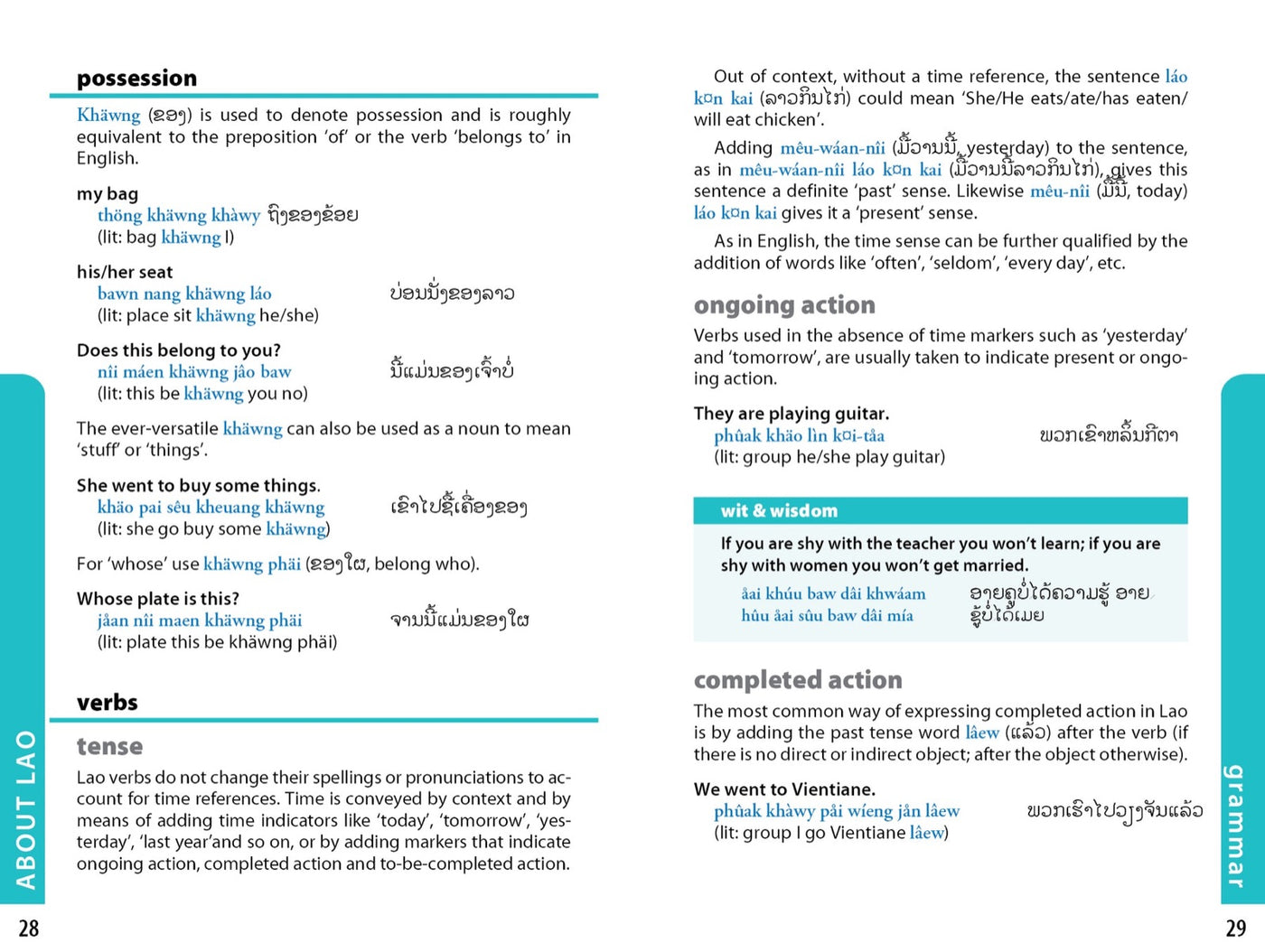 Lonely Planet Lao Phrasebook & Dictionary inside page 3