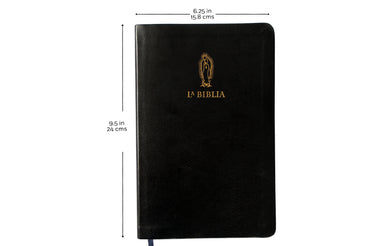 La Biblia Católica: Tamaño grande, Edición letra grande piel negra, con Virgen de Guadalupe / Catholic Leather Bible. Large Size, Large Print, Color Black interior 1 (ISBN 9781949061901)