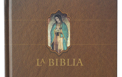 La Biblia Católica: Edición letra grande. Tapa dura, marrón, con Virgen de Guadalupe en cubierta / Catholic Bible. Hard Cover, brown, with Virgen interior 3 (ISBN 9781949061925)