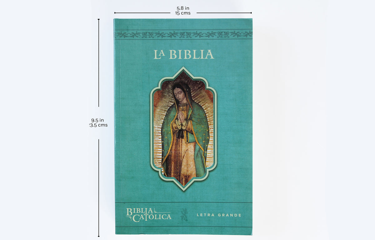 La Biblia Católica con Virgen de Guadalupe. Tamaño grande, edición letra grande / The Catholic Bible in Spanish with the Virgin of Guadalupe interior 1 (ISBN 9781949061949)