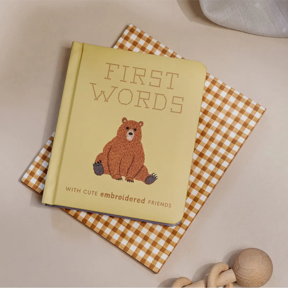 First Words with Cute Embroidered Friends US - Board book