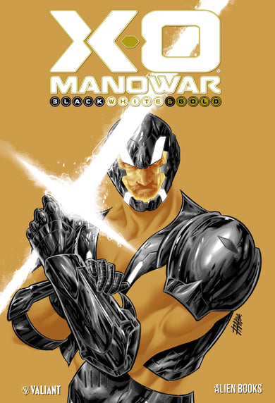 X-O Manowar: Black, White & Gold cover (ISBN 9781962201759)