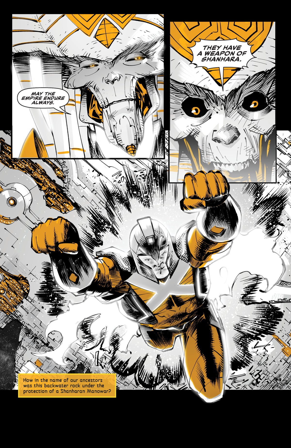 X-O Manowar: Black, White & Gold interior 2 (ISBN 9781962201759)