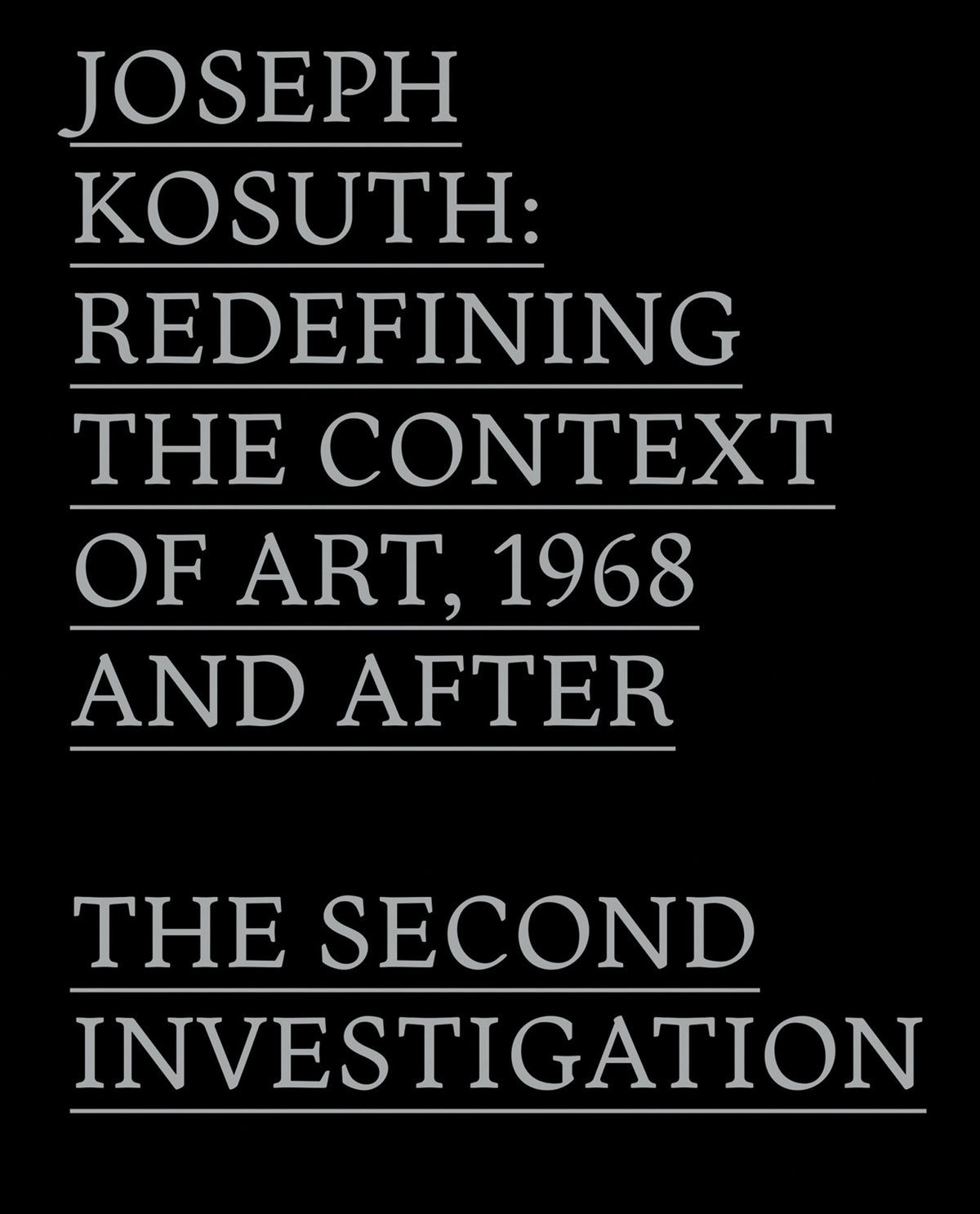 Joseph Kosuth cover (ISBN 9783956791581)