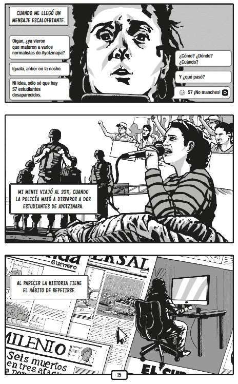 Vivos se los llevaron. Buscando a los 43 de Ayotzinapa. (Novela gráfica) / Taken Alive. Looking for Ayotzinapa's 43. Graphic Novel interior 3 (ISBN 9786073183475)
