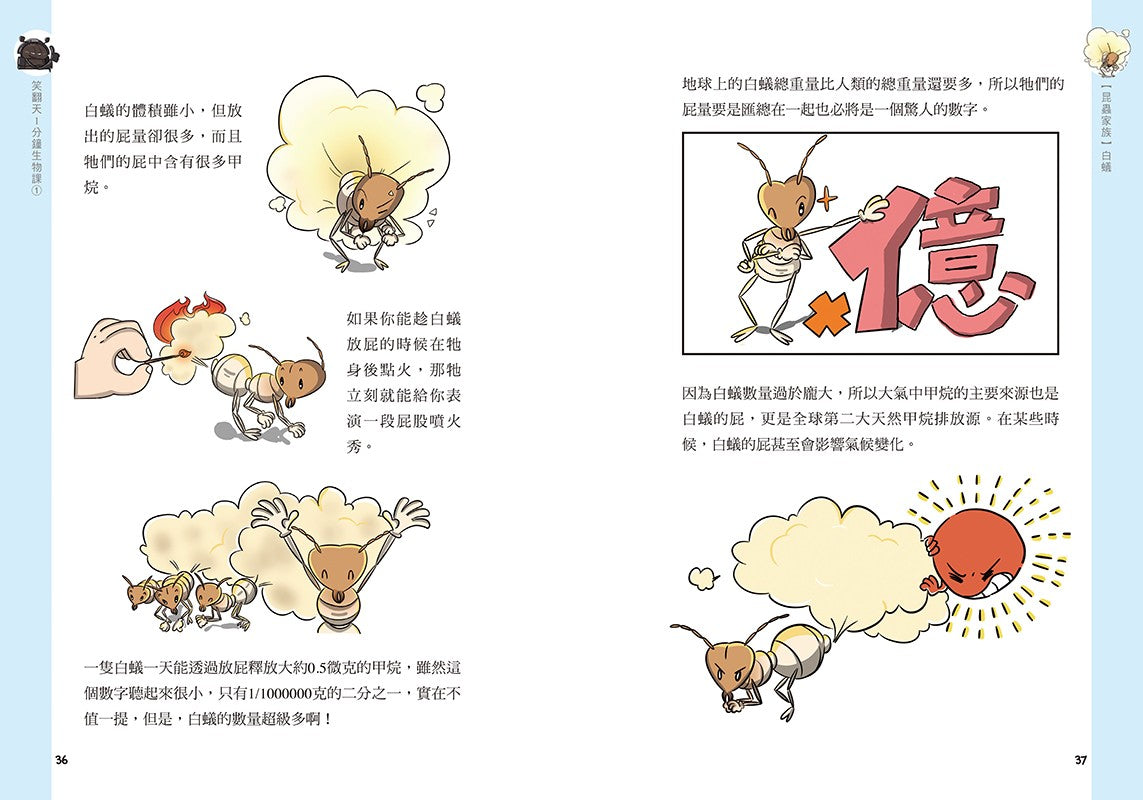 笑翻天1分鐘生物課 #01【昆蟲家族】笑~嘻~嘻(看漫畫學得快)-非故事: 動物植物 Animal & Plant-買書書 BuyBookBook