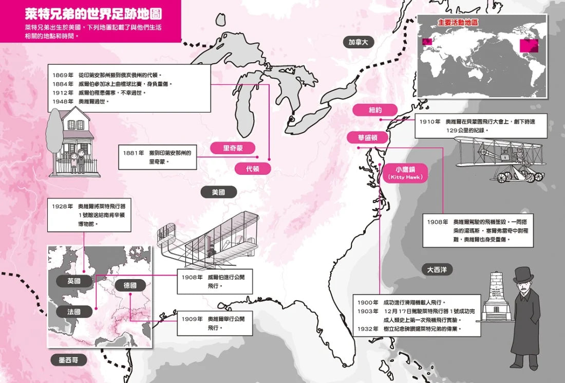 漫畫版世界偉人傳記(3):挑戰!萊特兄弟【實現人類翱翔天空的夢想】(專家監修・難字注音版) 精裝書 Hardback