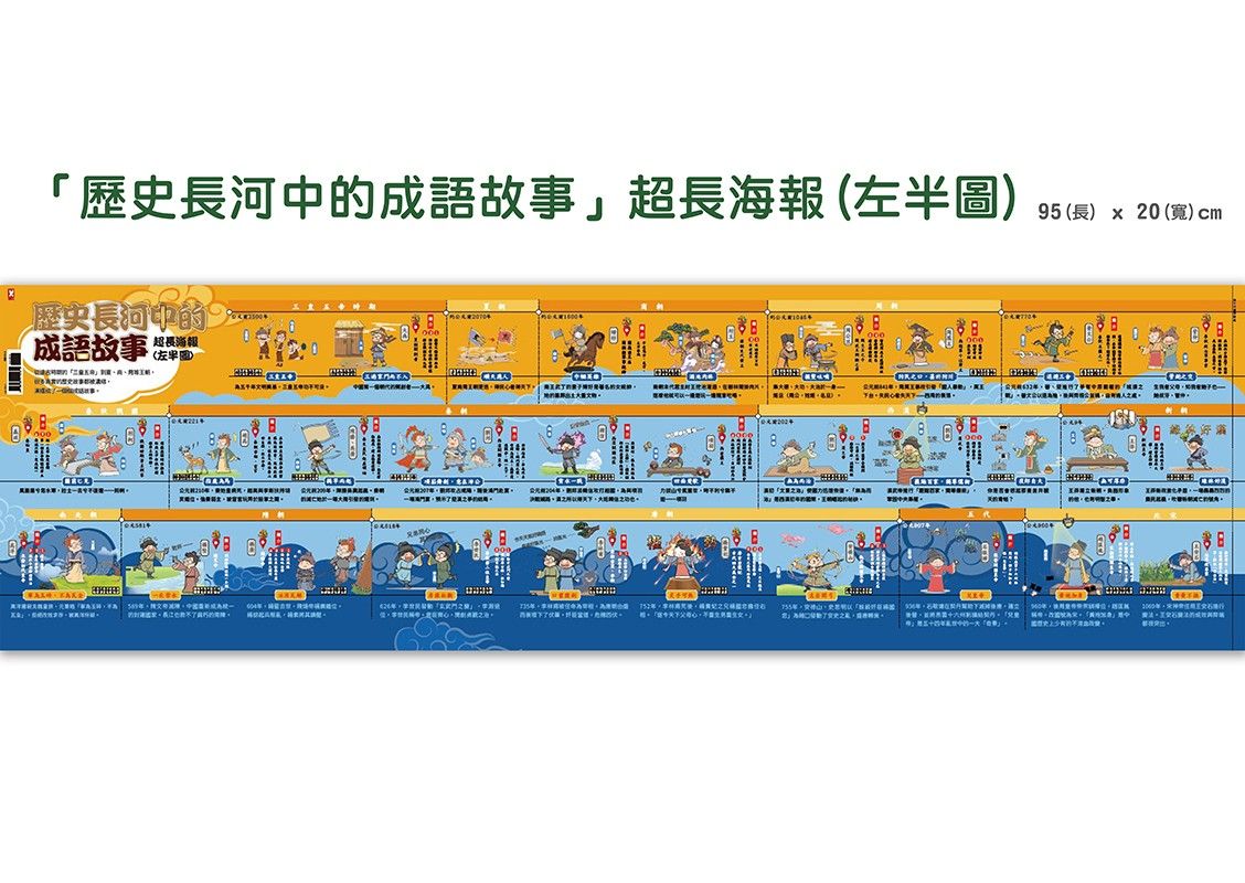 萌漫大話成語王(1)【歷史故事篇】:附「歷史長河中的成語故事」超長海報(左半圖)-Graphic novels/ Comic books/ Manga/ Cartoons-買書書 BuyBookBook
