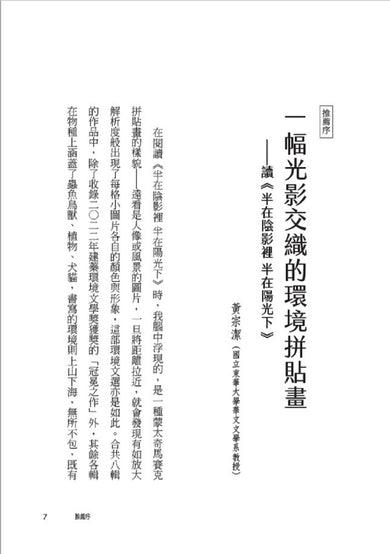 半在陰影裡 半在陽光下:華文環境文選 平裝書 Paperback
