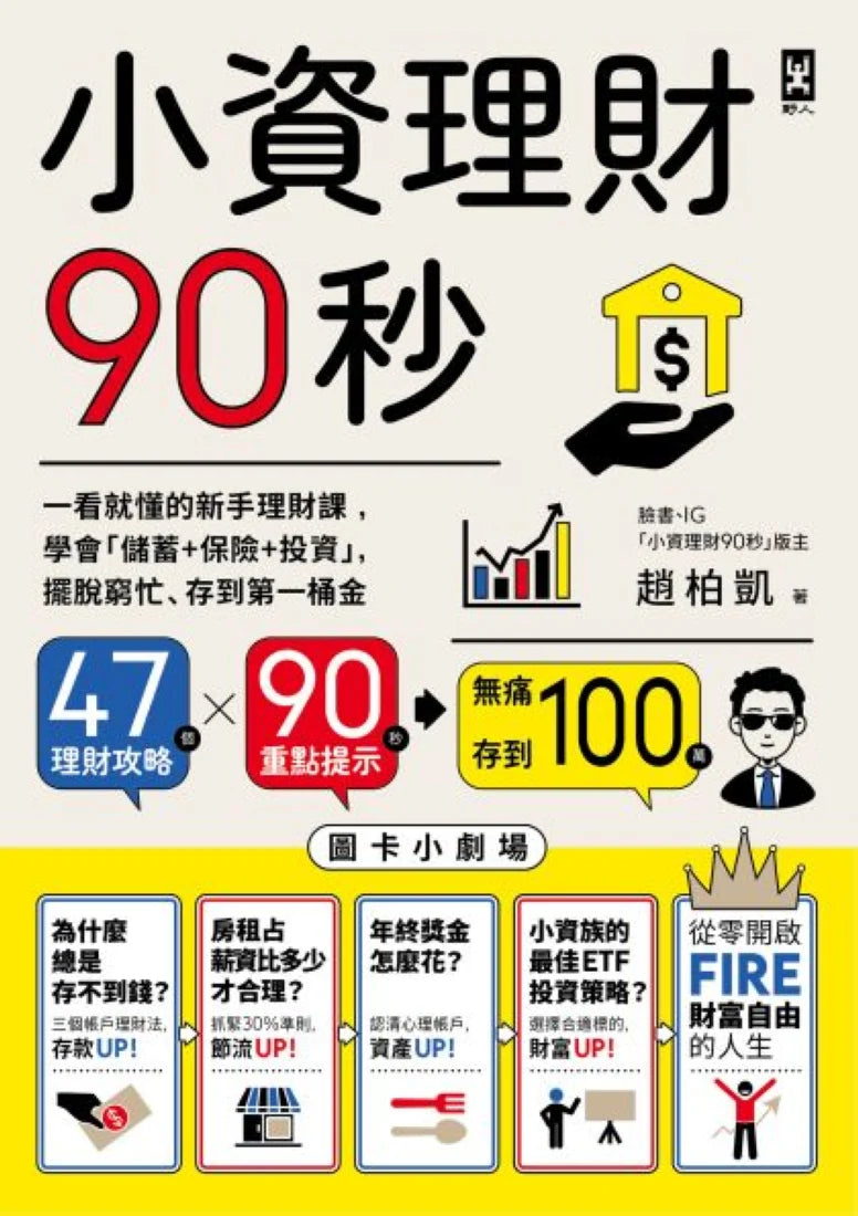 小資理財90秒【圖卡小劇場】:一看就懂的新手理財課,學會「儲蓄+保險+投資」,擺脫窮忙、存到第一桶金 平裝書 Paperback