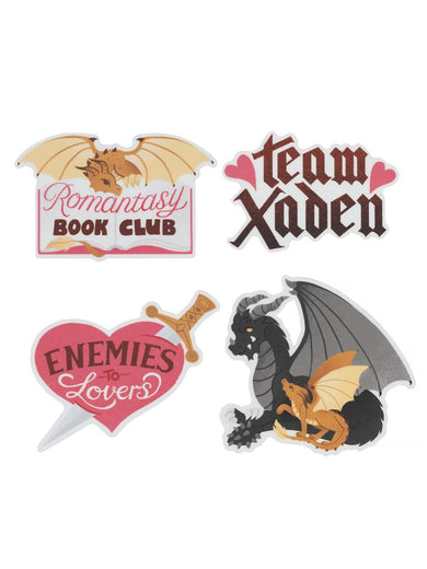 Rebecca Yarros's Fourth Wing: Romantasy Stickers - Sticker Set of 4-Lifestyle and Leisure-買書書 BuyBookBook