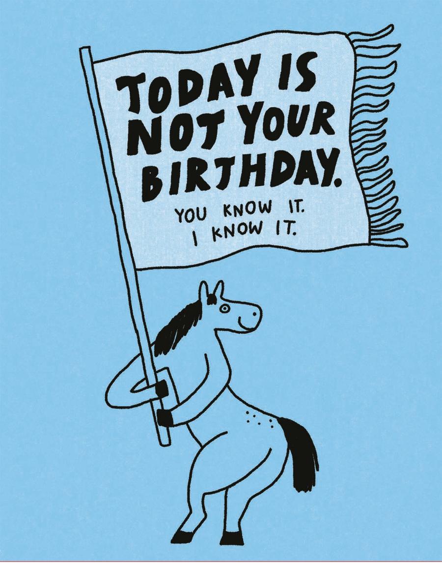 Humor Us Greeting Cards: Belated Birthday - Today Is Not Your Birthday (Pack of 6)