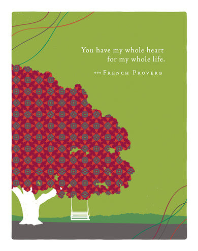 Positively Green Greeting Cards: Anniversary - You have my whole heart, for my (Pack of 6)