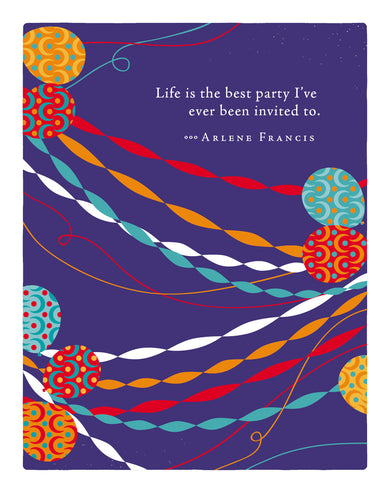 Positively Green Greeting Cards: Birthday - Life is the best party I've ever... (Pack of 6)