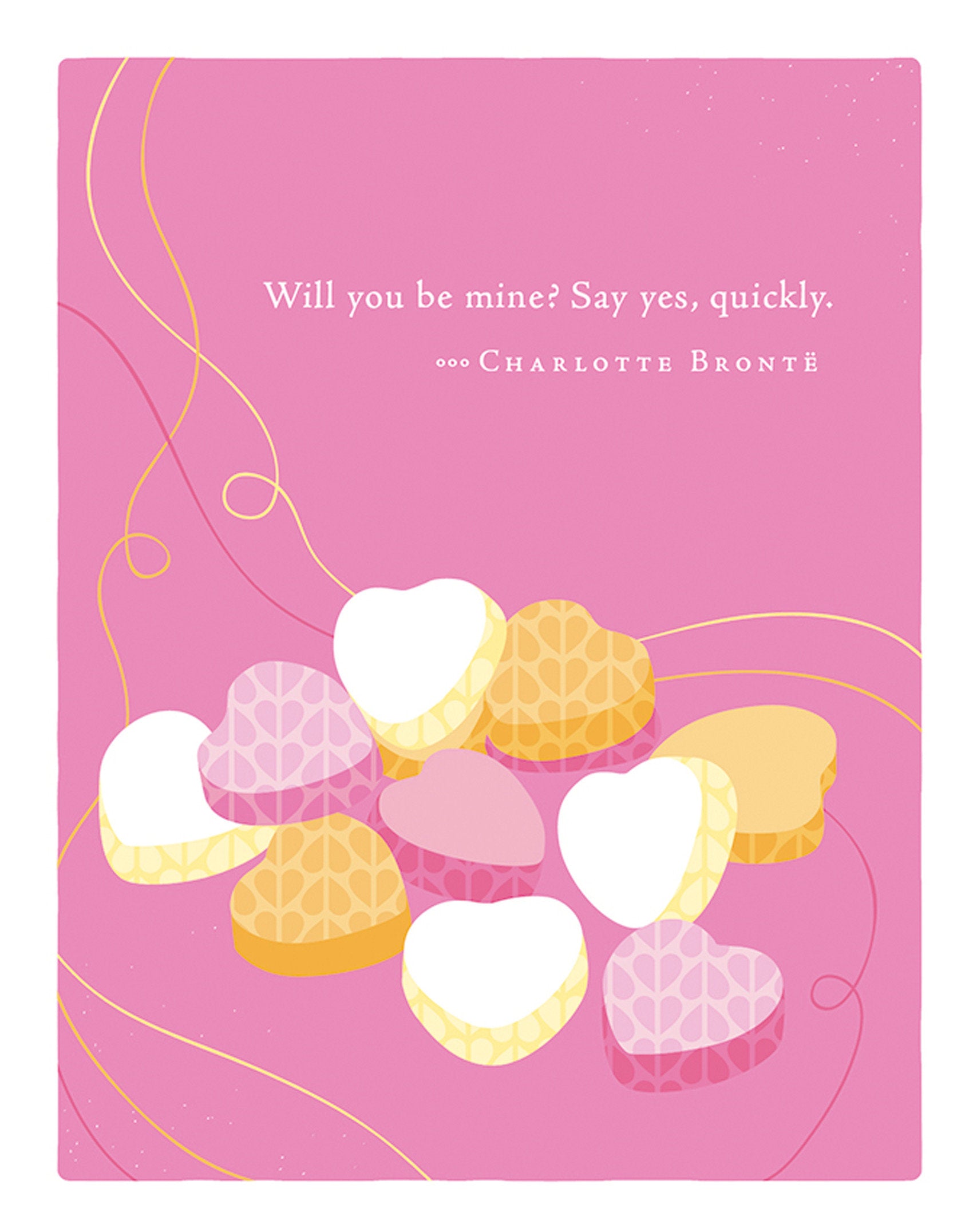 Positively Green Greeting Cards: Valentines - Will you be mine, Say yes (Pack of 6)