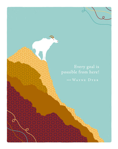 Positively Green Greeting Cards: Congratulations - Every goal is possible from here (Pack of 6)