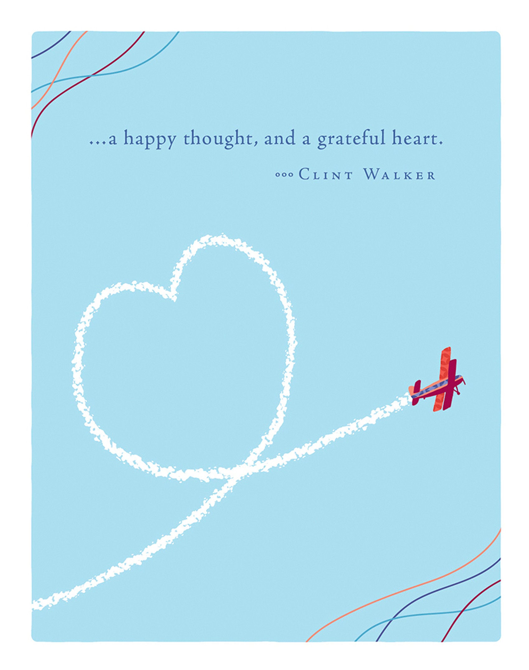 Positively Green Greeting Cards: Thank You - ...a happy thought, and a grateful heart. (Pack of 6)