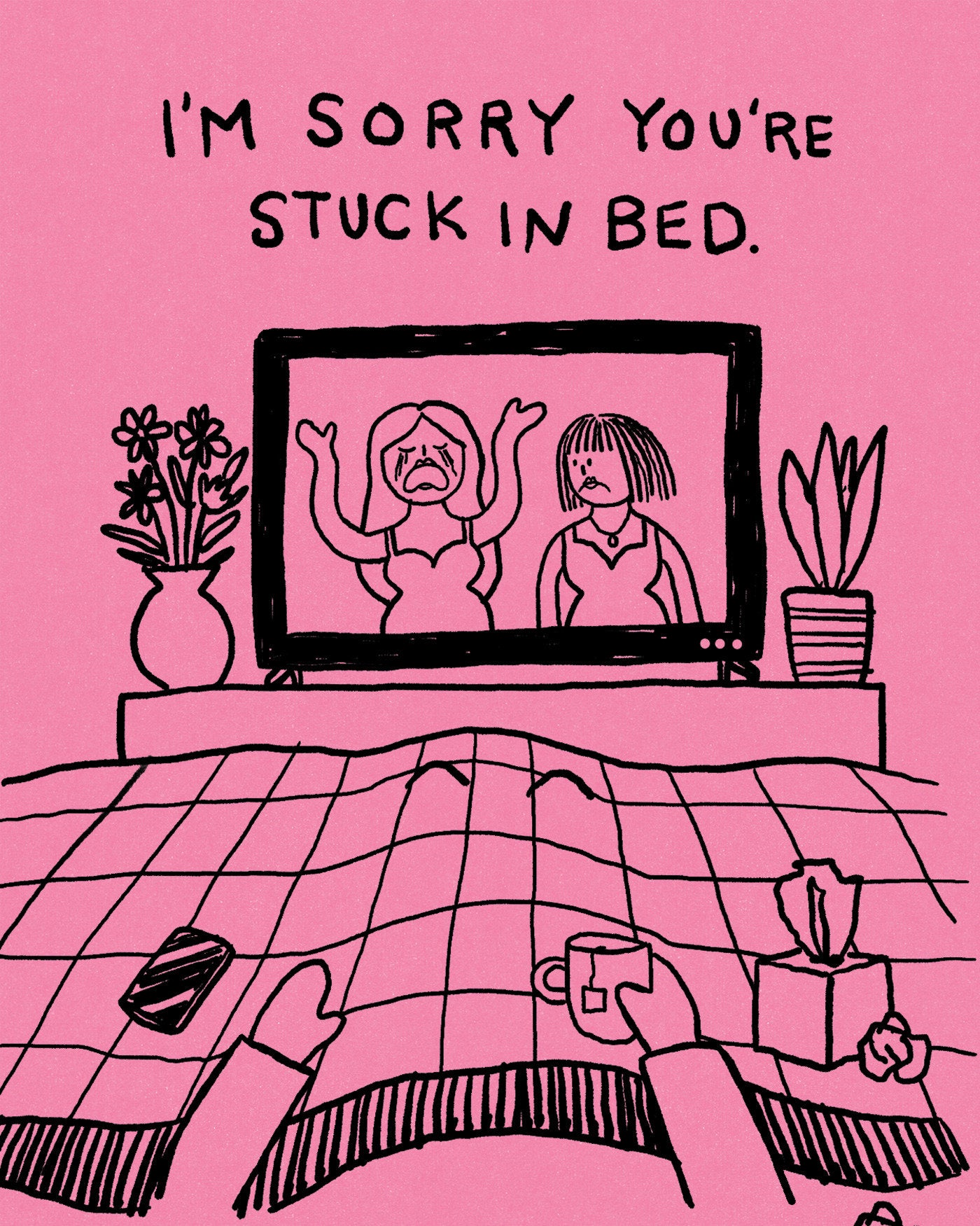 Humor Us Greeting Cards: Get Well - I'm sorry you're stuck in (Pack of 6)
