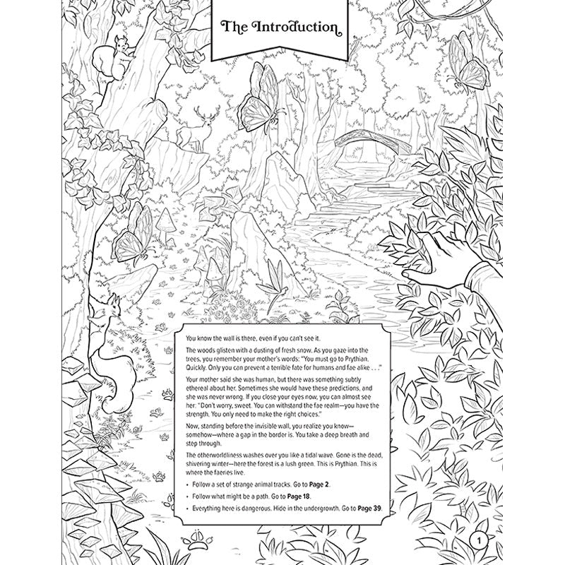 Masks and Magic: A Faerie Romantasy Coloring Adventure inside page 1