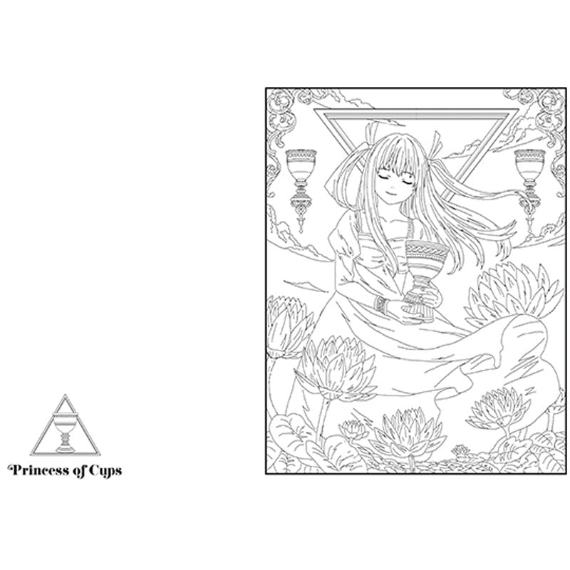 The Anime Tarot Coloring Book inside page 3