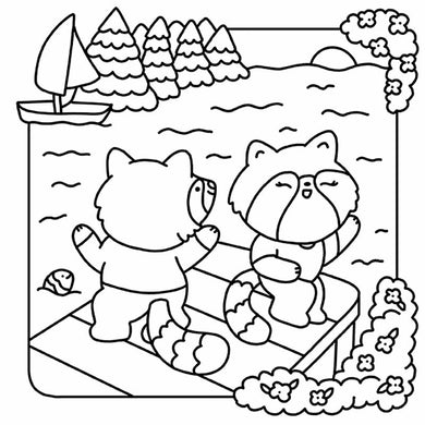 Summer Scenes: A Cozy Coloring Book inside page 6