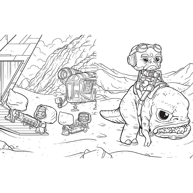 Star Wars: The Mandalorian: The Official Funko POP! Coloring Book inside page 2