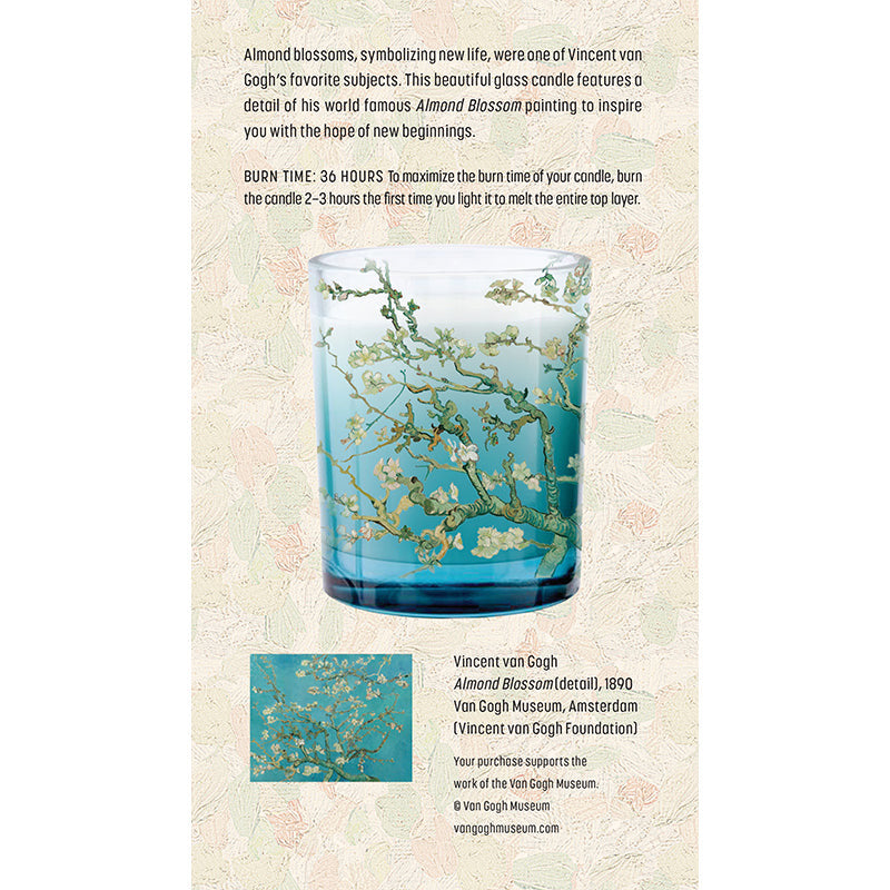 Van Gogh Almond Blossom Unscented Glass Candle inside page 2