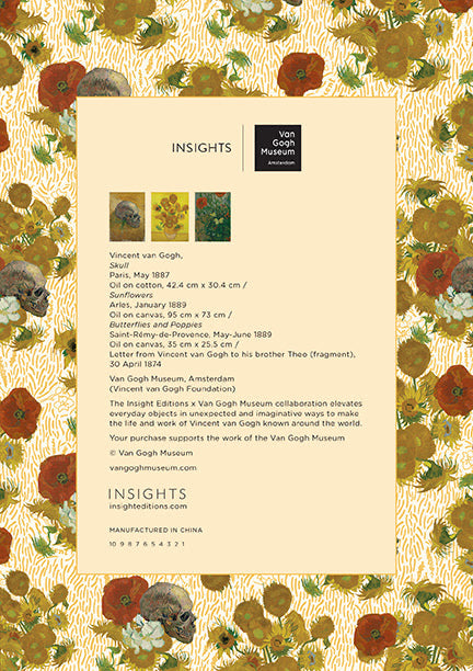 Van Gogh Skulls and Flowers Notebook Collection and Pouch Set inside page 3