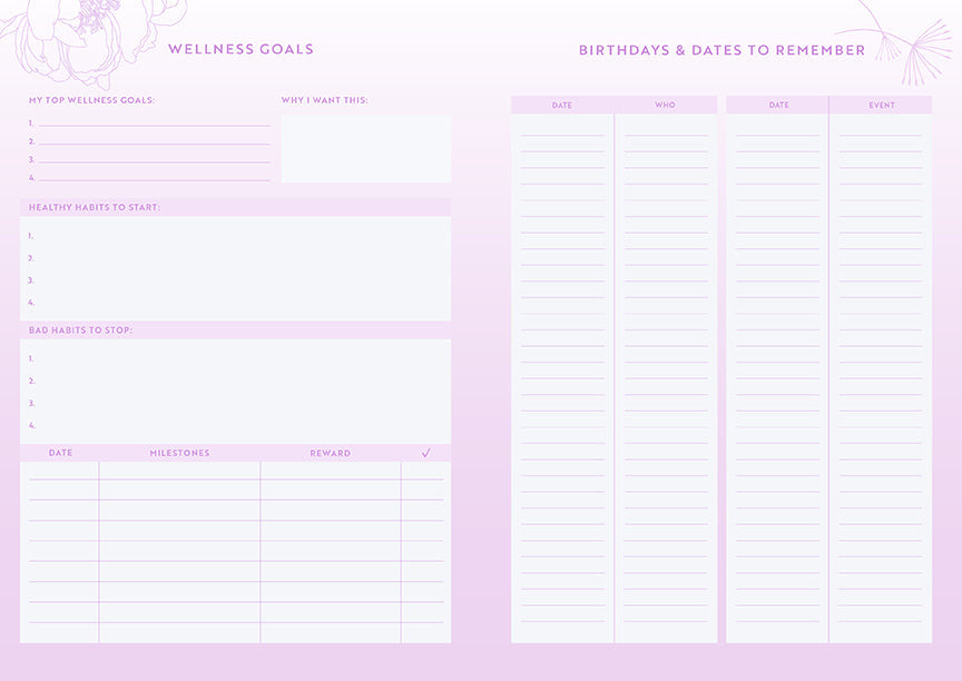 Wellness Notebook Set inside page 3