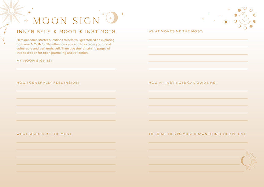 Sun Moon Rising Astrology Notebook Set inside page 3
