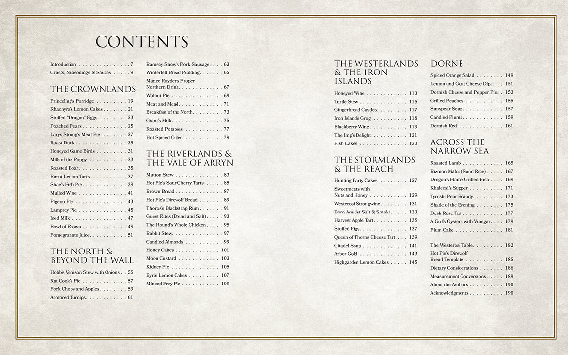 Official Westeros Cookbook and Apron Gift Set inside page 3