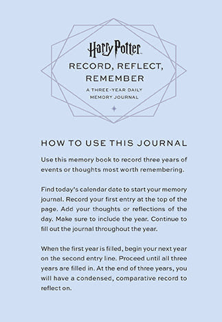 Harry Potter Memory Journal: Record, Reflect, Remember inside page 1