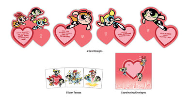 Powerpuff Girls Temporary Tattoo Valentines inside page 1