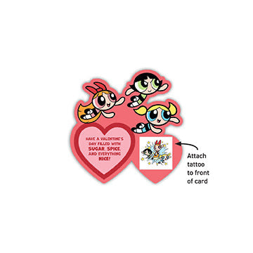 Powerpuff Girls Temporary Tattoo Valentines inside page 2