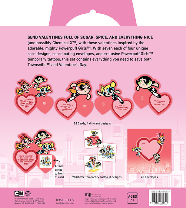 Powerpuff Girls Temporary Tattoo Valentines inside page 3